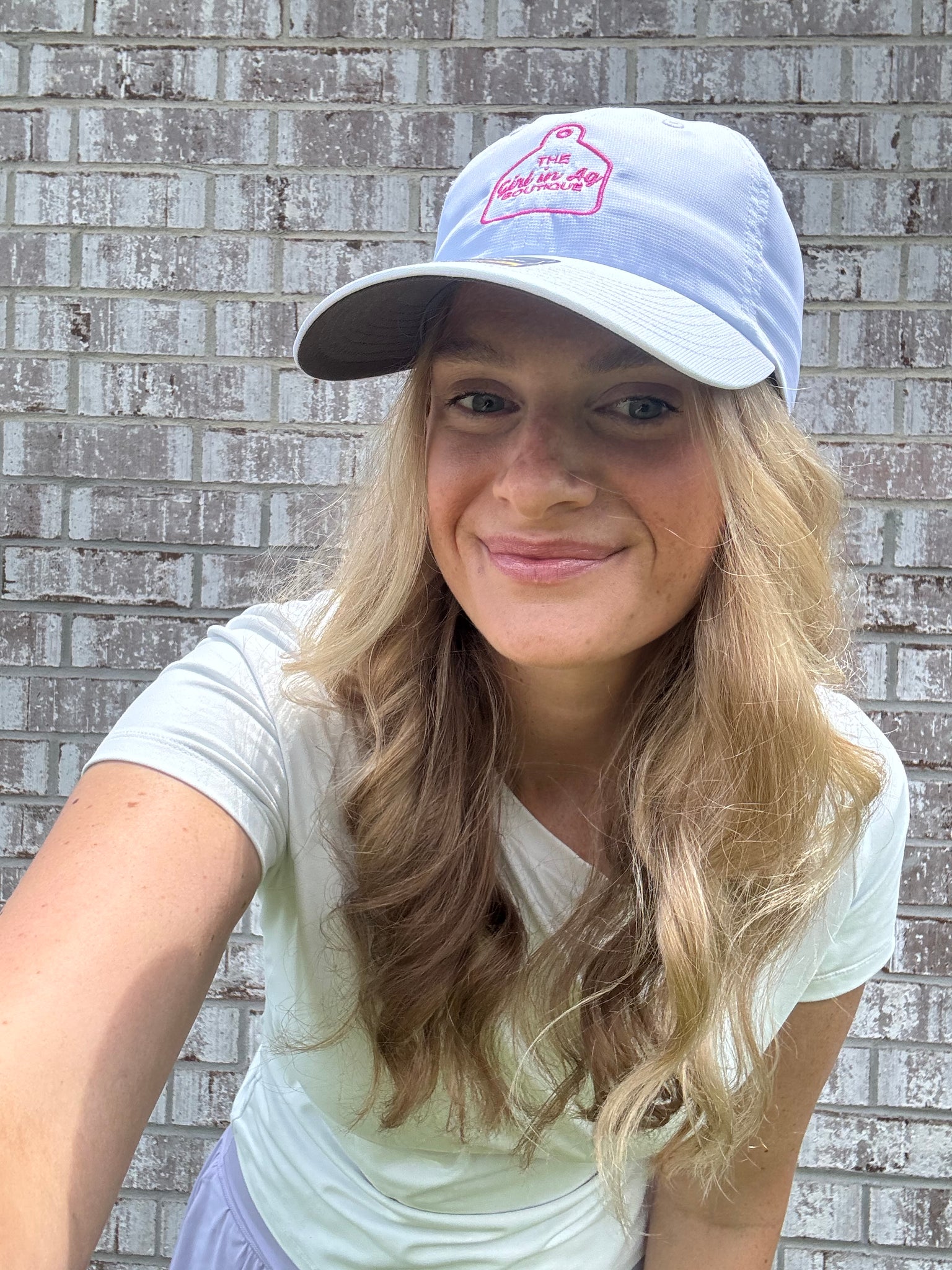 Girl In Ag Hat- Ear Tag White
