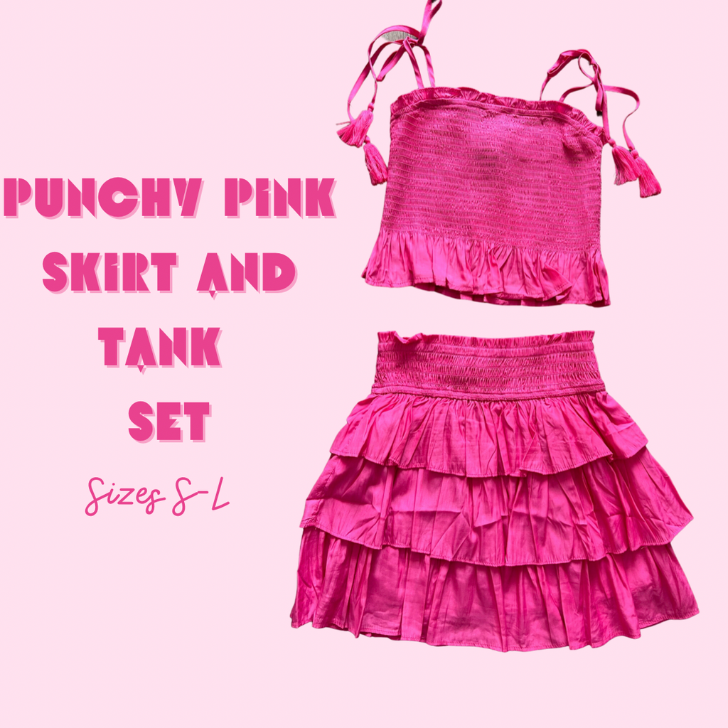 Punchy Pink Skirt and Tank Set