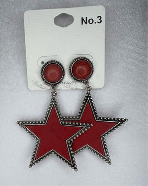 Red Star Earrings