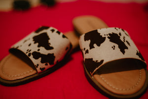 Cow Print Sandals